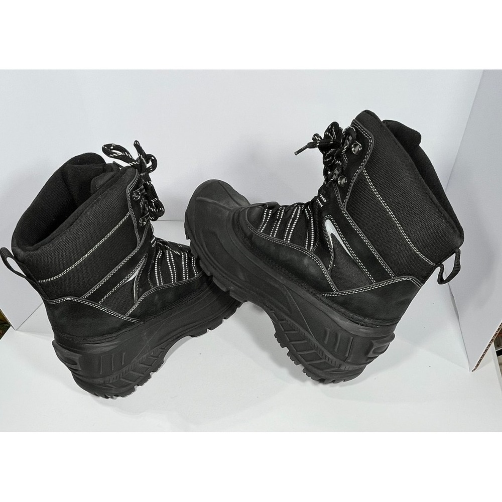 Ice Fields Trek Mens 10 Black Waterproof Winter Snow Boots 3M Thinsulate